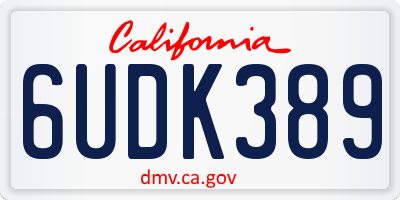 CA license plate 6UDK389