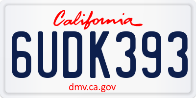 CA license plate 6UDK393