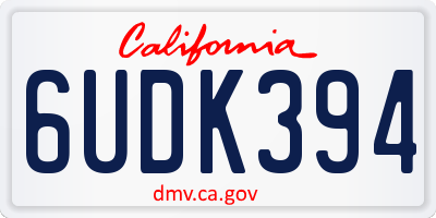 CA license plate 6UDK394