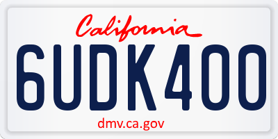 CA license plate 6UDK400