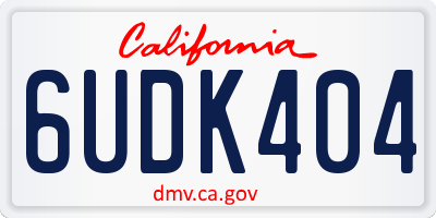 CA license plate 6UDK404