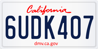CA license plate 6UDK407