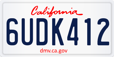 CA license plate 6UDK412