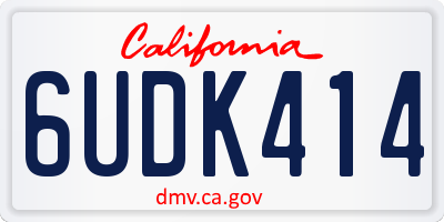 CA license plate 6UDK414