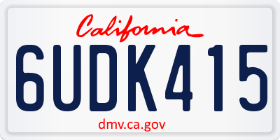 CA license plate 6UDK415