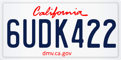 CA license plate 6UDK422