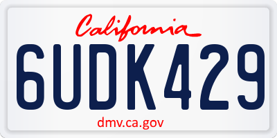 CA license plate 6UDK429