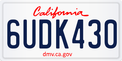 CA license plate 6UDK430
