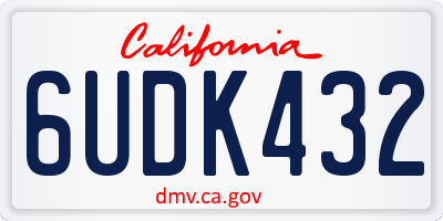 CA license plate 6UDK432