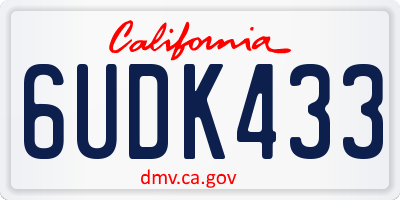 CA license plate 6UDK433