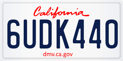 CA license plate 6UDK440