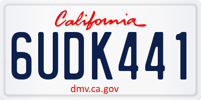 CA license plate 6UDK441