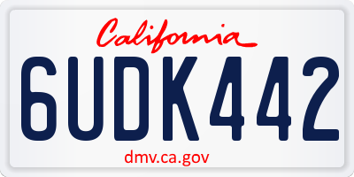 CA license plate 6UDK442