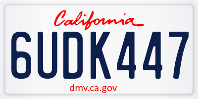 CA license plate 6UDK447