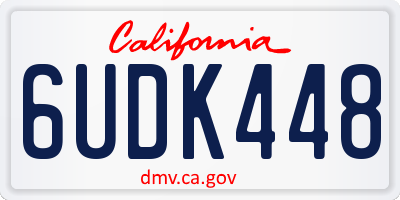 CA license plate 6UDK448