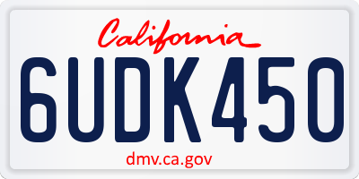 CA license plate 6UDK450