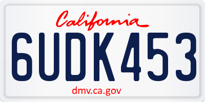 CA license plate 6UDK453