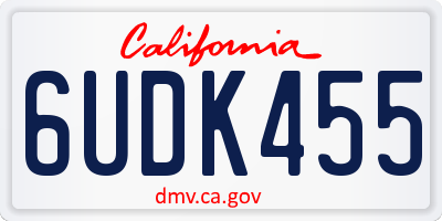 CA license plate 6UDK455