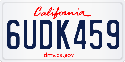 CA license plate 6UDK459