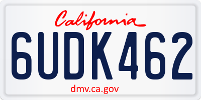 CA license plate 6UDK462