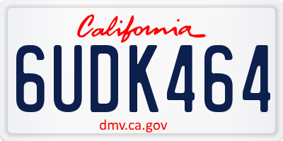 CA license plate 6UDK464