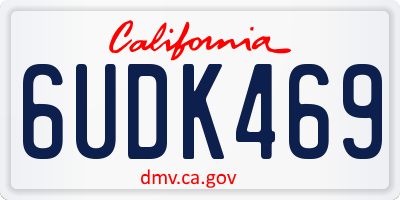 CA license plate 6UDK469