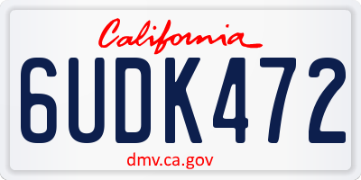 CA license plate 6UDK472