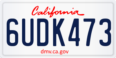 CA license plate 6UDK473