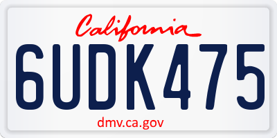 CA license plate 6UDK475