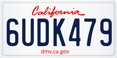 CA license plate 6UDK479