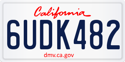 CA license plate 6UDK482