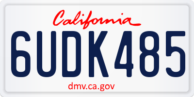 CA license plate 6UDK485