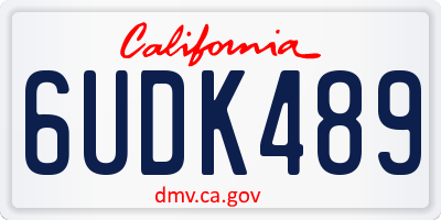 CA license plate 6UDK489