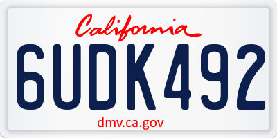 CA license plate 6UDK492