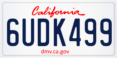 CA license plate 6UDK499
