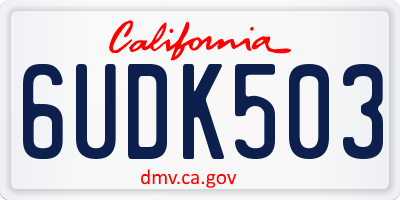 CA license plate 6UDK503