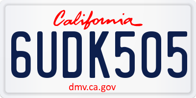 CA license plate 6UDK505
