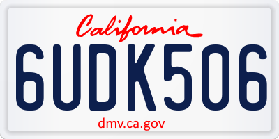 CA license plate 6UDK506
