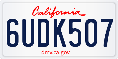 CA license plate 6UDK507