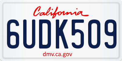 CA license plate 6UDK509