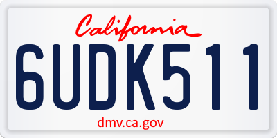 CA license plate 6UDK511