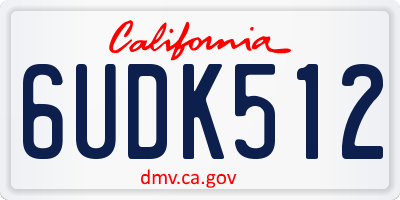 CA license plate 6UDK512