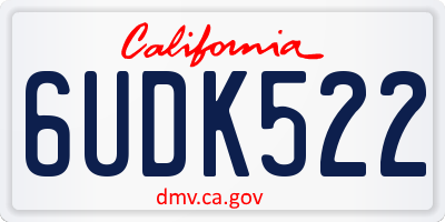 CA license plate 6UDK522