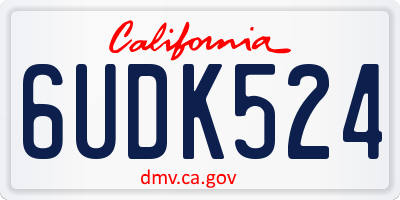 CA license plate 6UDK524