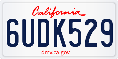 CA license plate 6UDK529