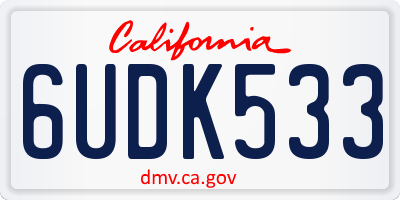 CA license plate 6UDK533