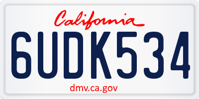CA license plate 6UDK534