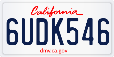 CA license plate 6UDK546