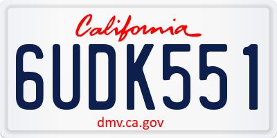 CA license plate 6UDK551