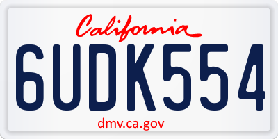 CA license plate 6UDK554